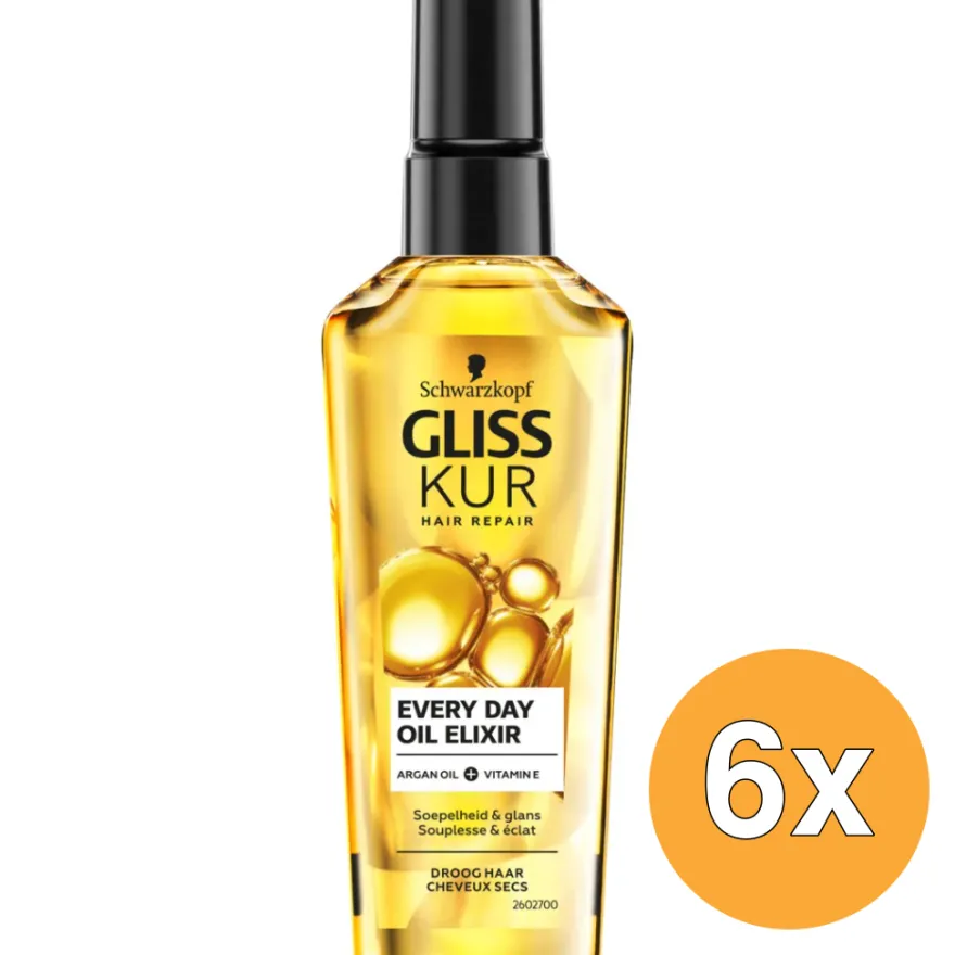 6x Gliss Kur Oil Elixer Ultimate Repair (75 ml)