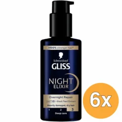 6x Gliss Kur Ultimate Repair Night Elixir (100 ml)