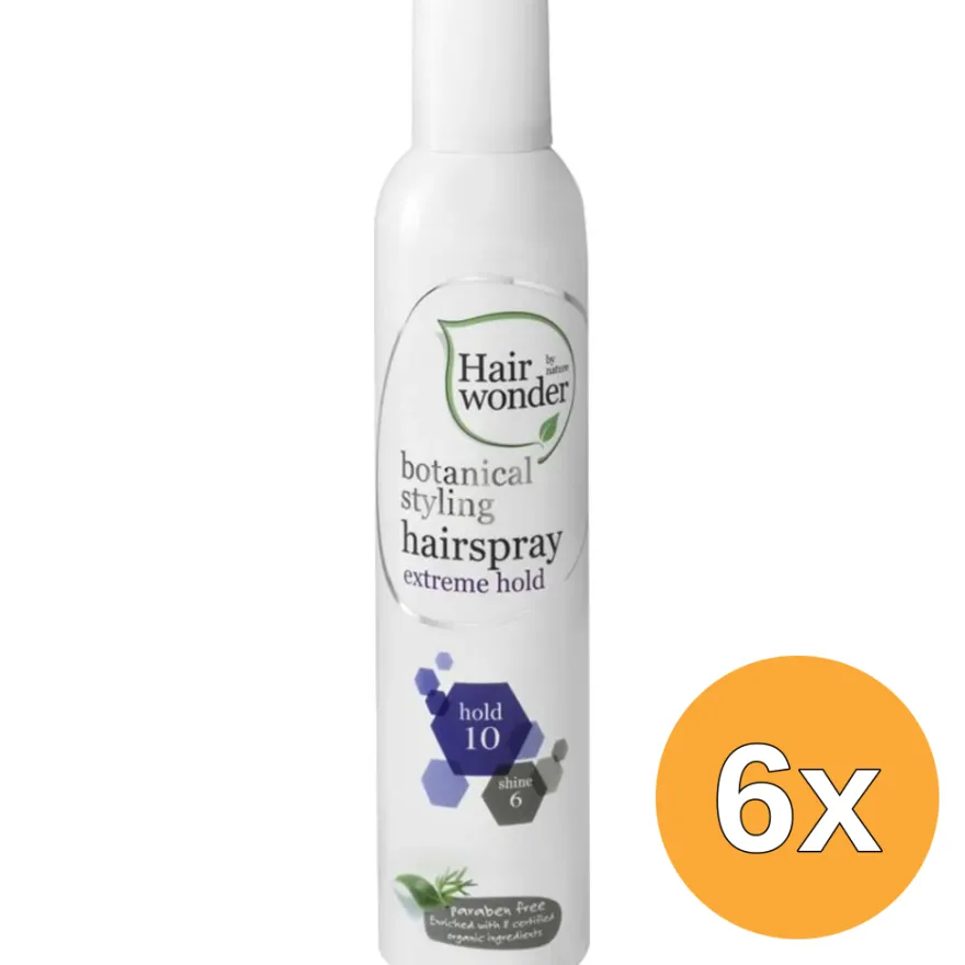 6x Hairwonder Botanical styling hairspray extra hold (300 ml)