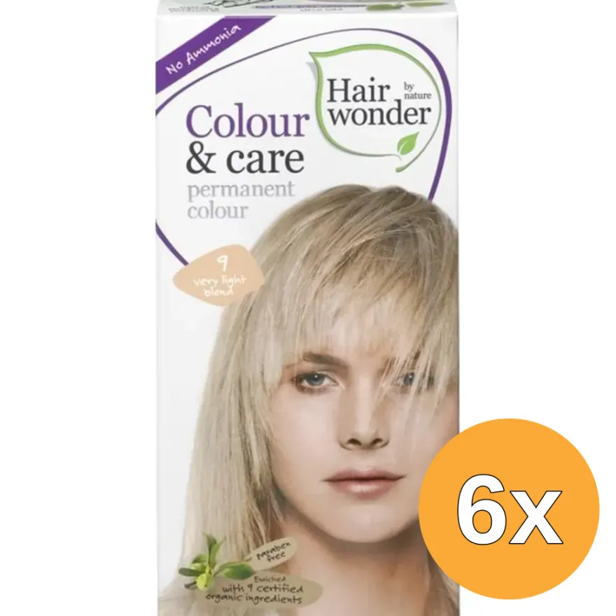 6x Hairwonder Colour & Care very light blond 9 (100 ml)