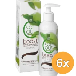 6x Hennaplus Colour boost warm brown (200 ml)