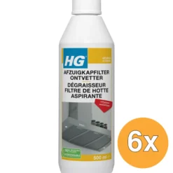 6x HG Afzuigkapfilter Ontvetter (500 ml)