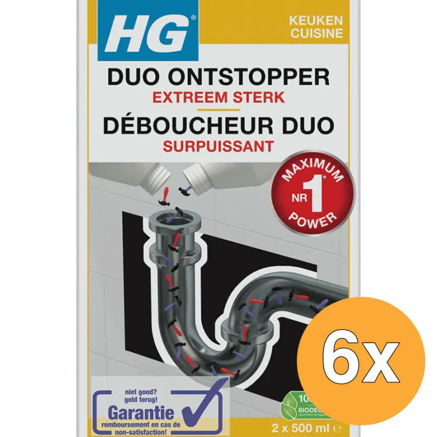 6x HG Duo Ontstopper (2 x 500 ml)