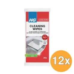 12x HG Glasreiniger Wipes (20 stuks)