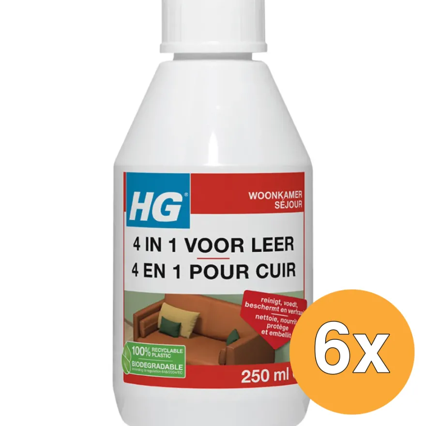 6x HG 4 in 1 voor Leer (250 ml)