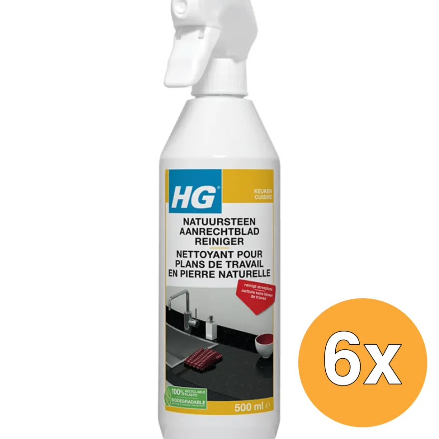 6x HG Natuursteen Aanrechtbladreiniger (500 ml)