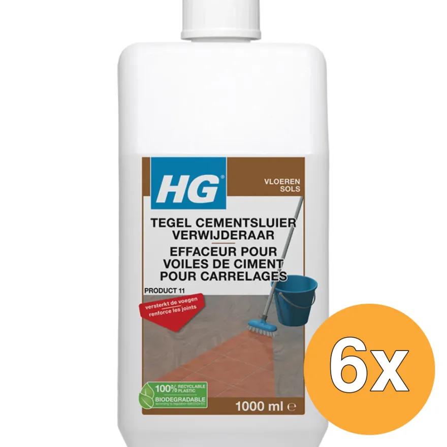 6x HG Tegel Cementsluierverwijderaar (1000 ml)