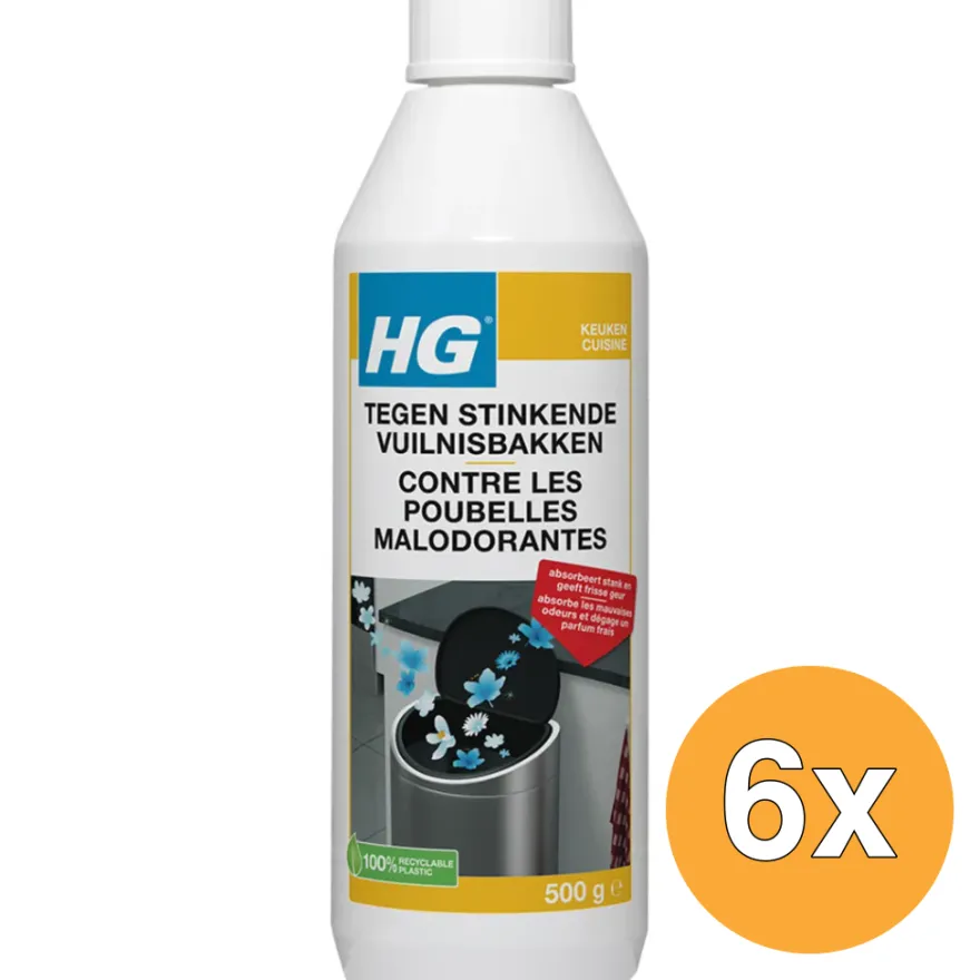 6x HG Tegen Stinkende Vuilnisbakken (500 gr)