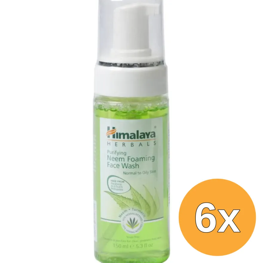6x Himalaya Herbals neem foam facewash (150 ml)