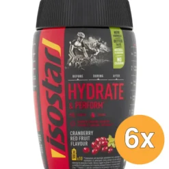 6x Isostar Hydrate & Perform Cranberry Red Fruit (400 gr)