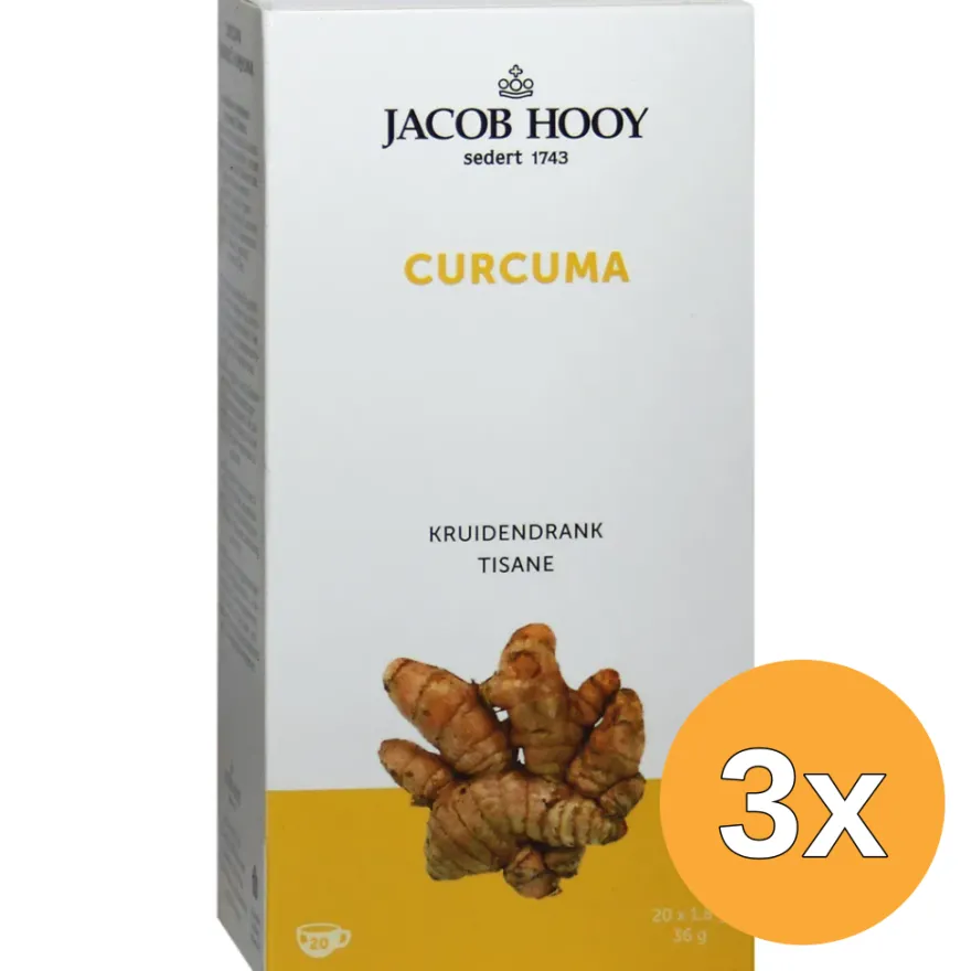 3x Jacob Hooy Curcuma Theezakjes Gold (20 stuks)