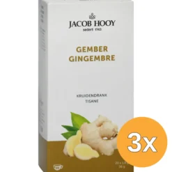 3x Jacob Hooy Gember Theezakjes Gold (20 stuks)