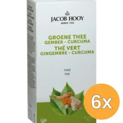 6x Jacob Hooygroene Thee Gember Curcuma Thee (20 stuks)