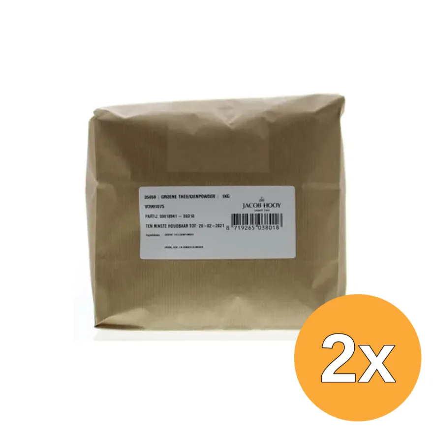 2x Jacob Hooy Groene thee/gunpowder (1000 gr)