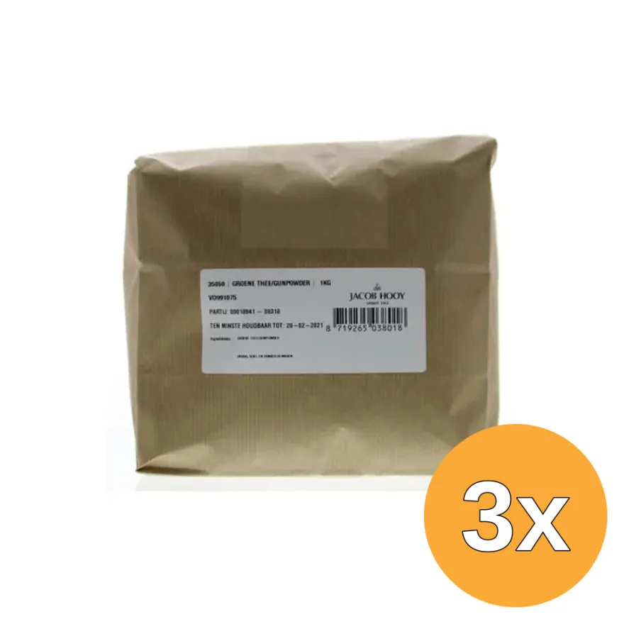 3x Jacob Hooy Groene thee/gunpowder (1000 gr)