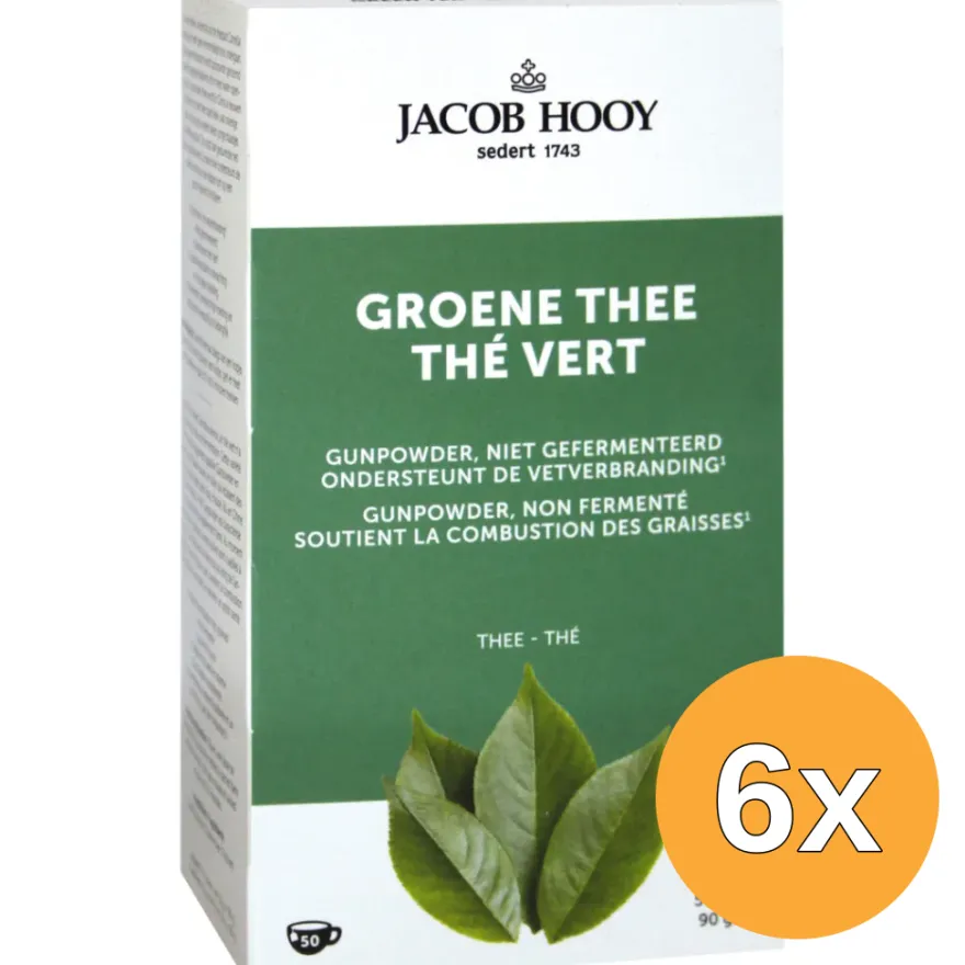 6x Jacob Hooygroene Thee zakjes (50 stuks)