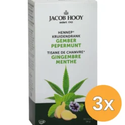 3x Jacob Hooy Hennep Gember Pepermunt Thee (20 stuks)