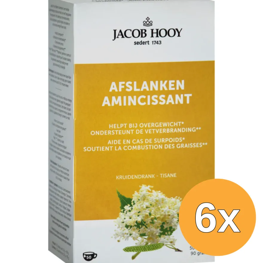 6x Jacob Hooy Ideaal Gewicht Afslank Kruidendrank Theezakjes (50 stuks)