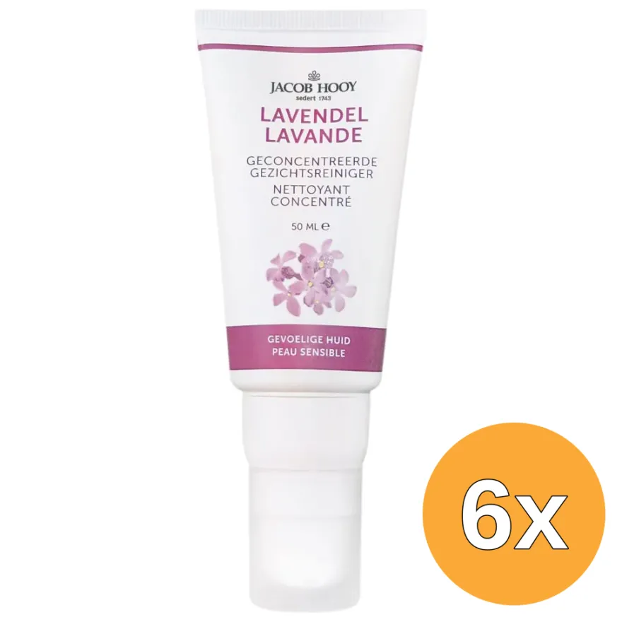 6x Jacob Hooy Lavendel Creamy Face Cleaner (50 ml)