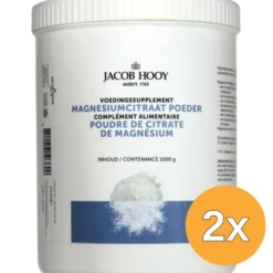 2x Jacob Hooy Magnesiumcitraat poeder (1000 gr)