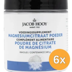 6x Jacob Hooy Magnesiumcitraat poeder (140 gr)