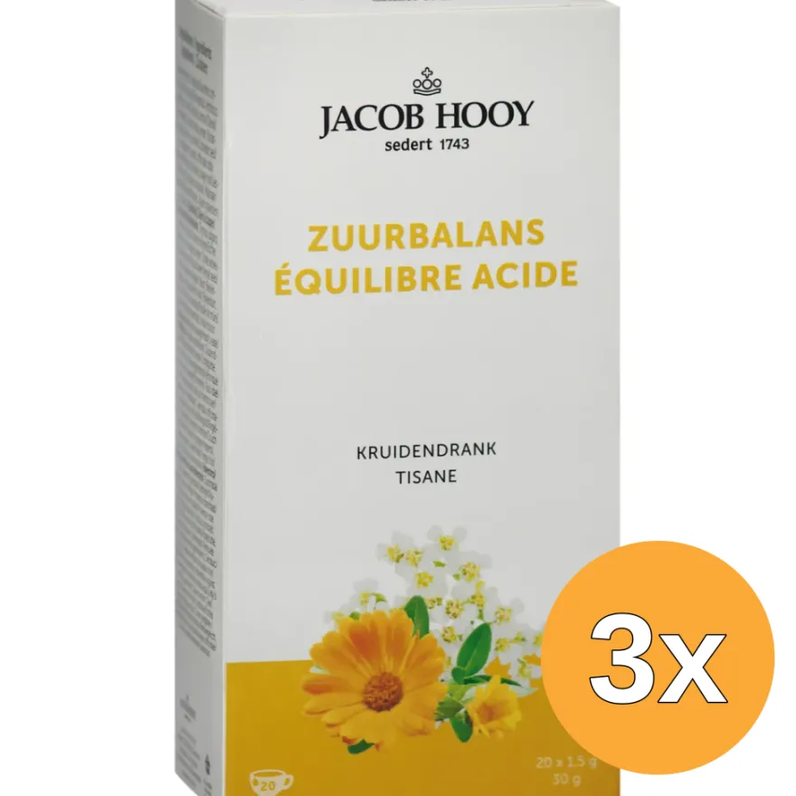 3x Jacob Hooy Ontzuringsthee (20 stuks)