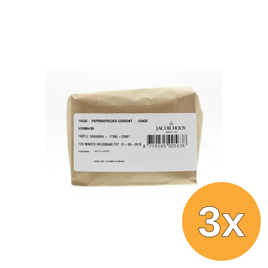 3x Jacob Hooy Paprika Gerookt (250 gr)