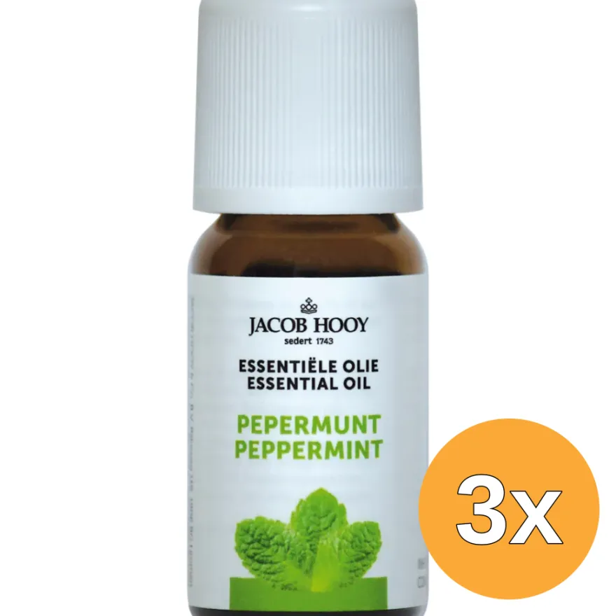 3x Jacob Hooy Pepermunt olie (10 ml)