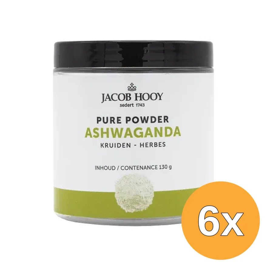 6x Jacob Hooy Pure Powder Ashwaganda (90 gr)