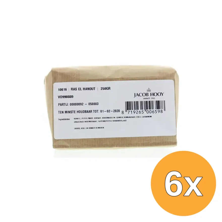 6x Jacob Hooy Ras el hanout (250 gr)