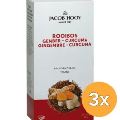 3x Jacob Hooy Rooibos Gember Curcuma Thee (20 stuks)