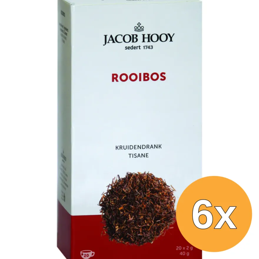 6x Jacob Hooy Rooibos Thee (20 stuks)