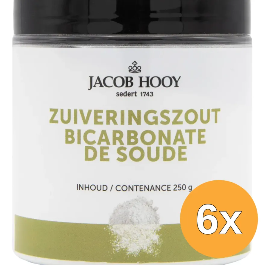 6x Jacob Hooy zuiveringszout natrium bicarbonaat (250 gr)