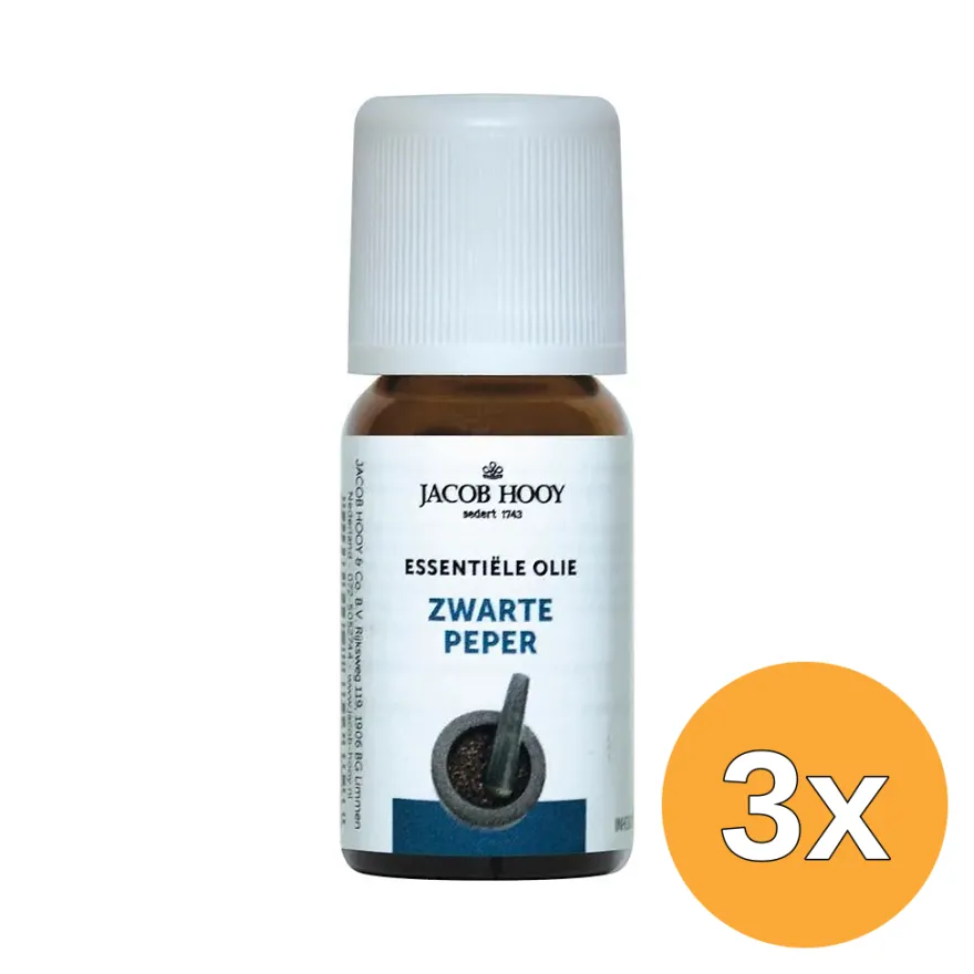3x Jacob Hooy Zwarte peper olie (10 ml)