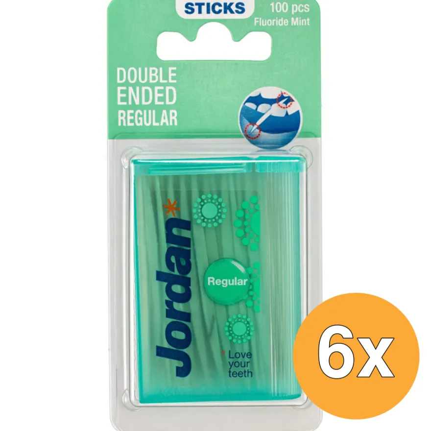 6x Jordan Tandenstoker regular mint (100 stuks)