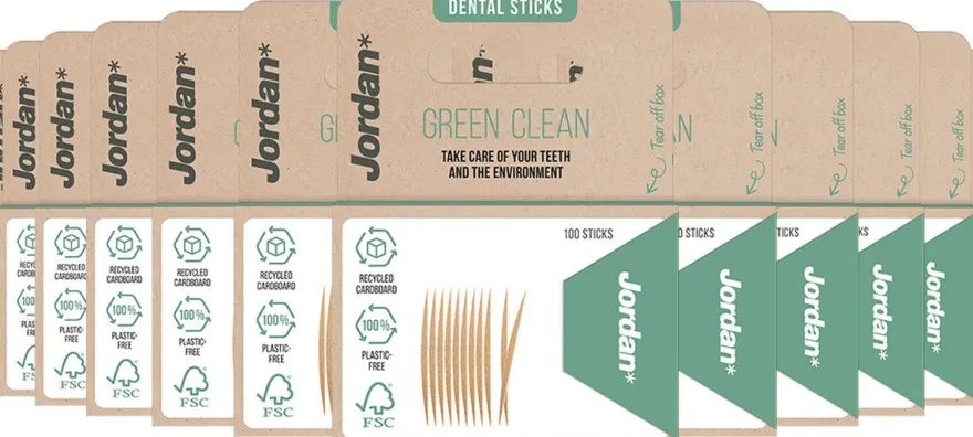 12x Jordan Tandenstokersgreen Clean Dun (100 stuks)