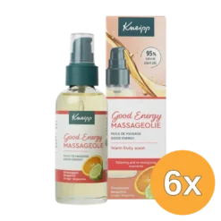 6x Kneipp Massageolie Good Energy met Pompje (6 x 100 ml)