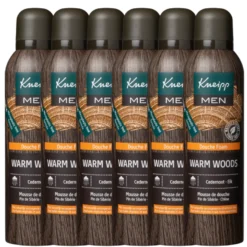 6x Kneipp Men warm woods douche foam cedernoot (200 ml)