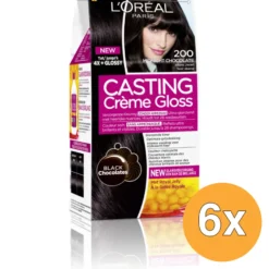 6x L’Oréal Paris Casting Creme Gloss 200 Midnight Chocolate (1 set)