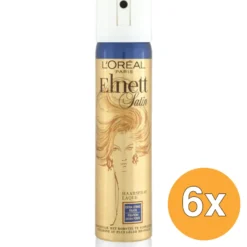 6x L’Oréal Paris Elnett Satin Extra Sterk Donkerblauw (75 ml)