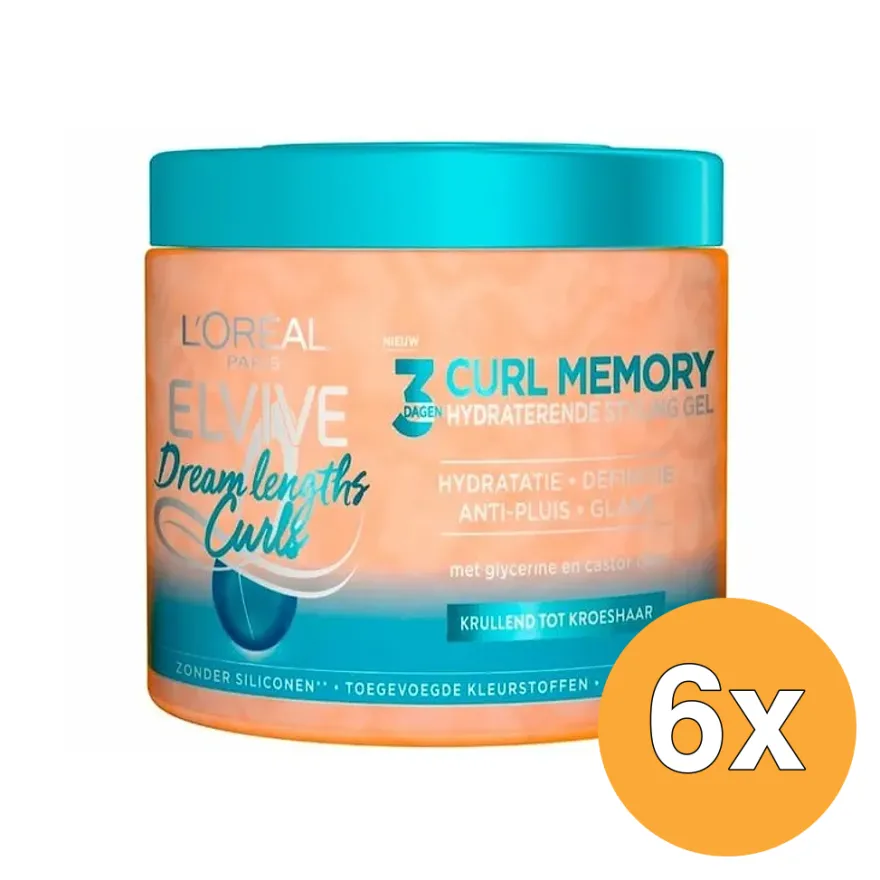 6x L’Oréal Paris Elvive Dream Length Hydraterende Styling Gel (400 ml)