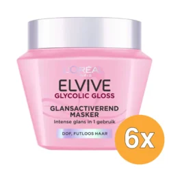 6x L’Oréal Paris Elvive Glycolic Gloss Haarmasker (6 x 300 ml)
