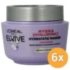 6x L’Oréal Paris Elvive Masker Hydra Hyaluronic Hydraterend (300 ml)