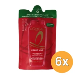 6x L’Oréal Paris Elvive Refill Color Vive Shampoo Navulling (250 ml)