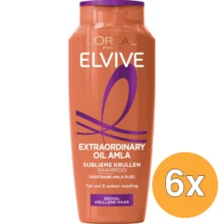 6x L’Oréal Paris Elvive Shampoo Extraordinary Oil Krulverzorgende (250 ml)