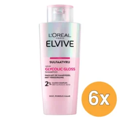 6x L’Oréal Paris Elvive Shampoo Glycolic Gloss (200 ml)