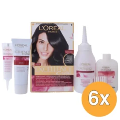 6x L’Oréal Paris Excellence Creme 1 Zwart (1 set)