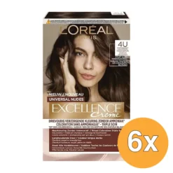 6x L’Oréal Paris Excellence Creme Universal Nudes 4U Bruin (1 stuk)