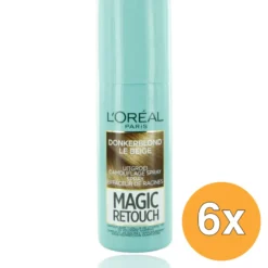 6x L’Oréal Paris Magic Retouch Nr. 4 Donkerblond (75 ml)