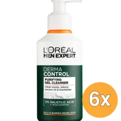 6x L’Oréal Paris Men Expert Derma Control Reinigings Gel (260 ml)